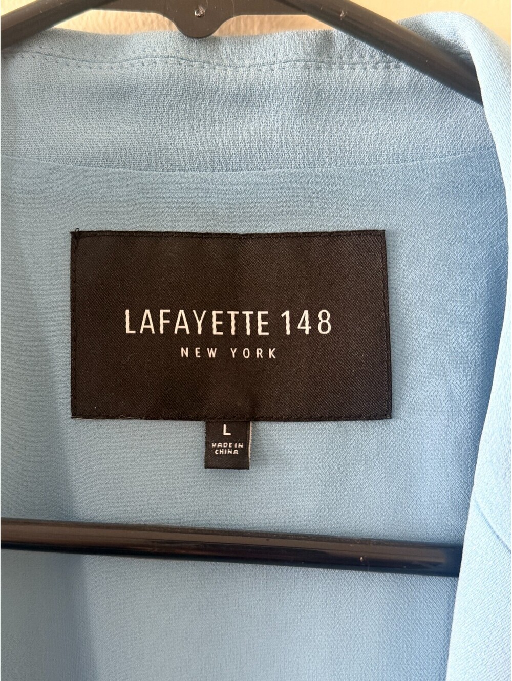 LAFAYETTE 148 Baby Blue Oversize Pleated Ruched 3/4 Sleeve Blazer Jacket L 12/14 - Picture 7 of 8